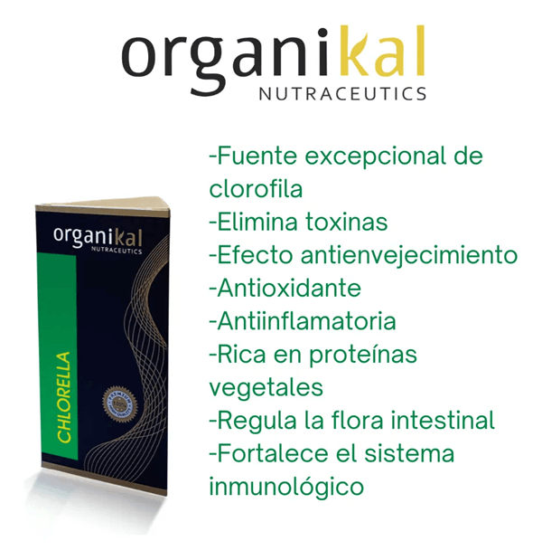 Chlorella 100% Pura Organikal Vit B12 Efecto Detox 60 Caps alt