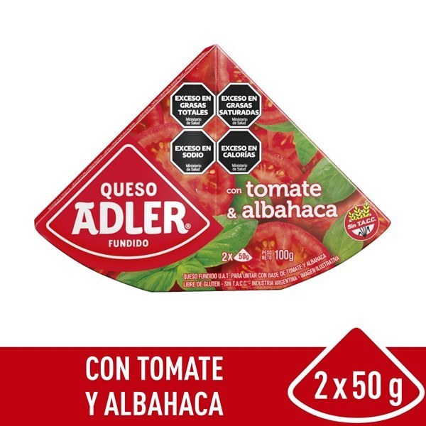 Queso Fundido Adler Tomate Y Albahaca 100 g. #1