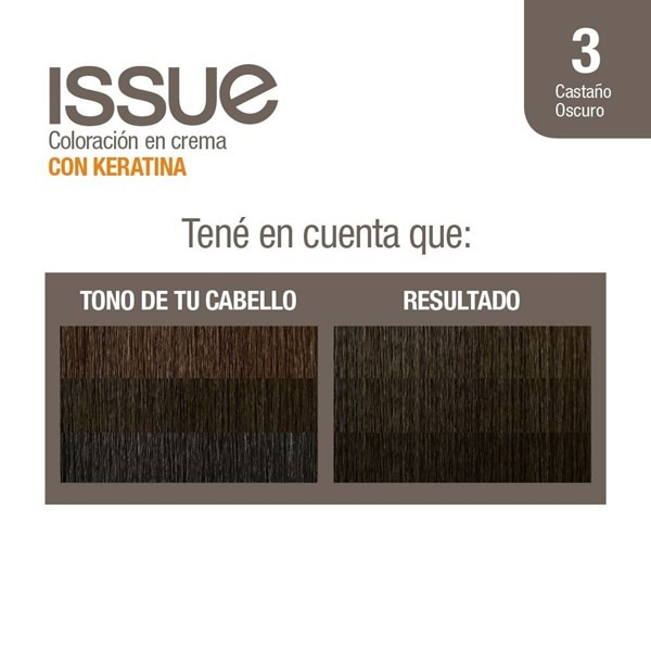 Issue Kit Eco Tintura Keratina Extra Reparación N3 Castaño Oscuro alt