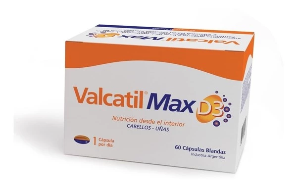 Valcatil Max D3 Suplemento Nutrición Cabellos Uñas 60 Cáps Unico