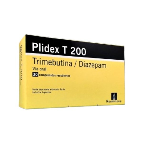 Roemmers Plidex T 200 Diazepam + Trimebutina x 30 Comp #1