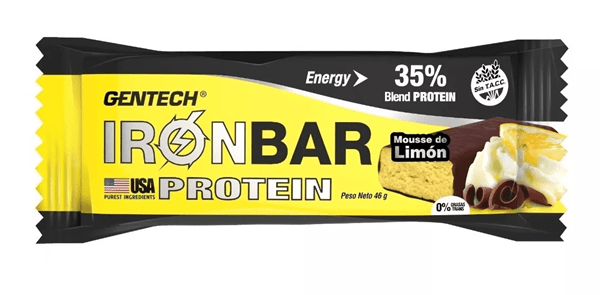 Gentech Ironbar 20 Barras Proteicas Limon alt