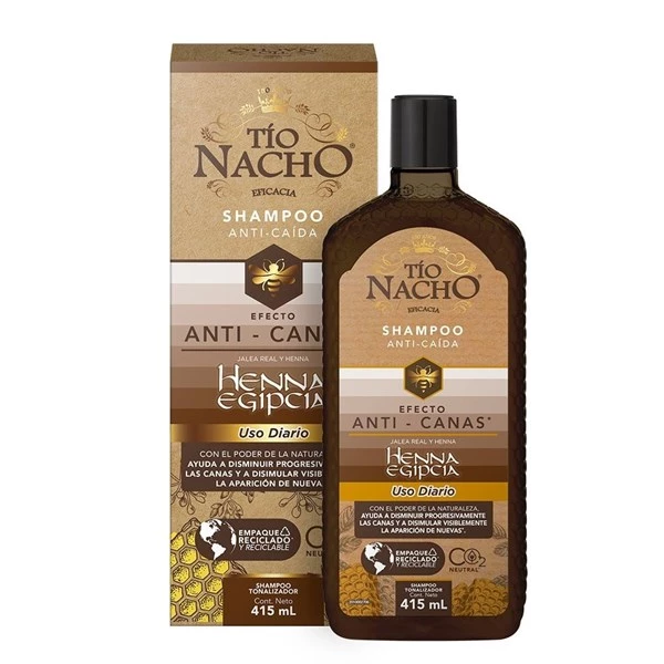 Tio Nacho Shampoo Henna Egipcia Efecto Anti Canas 415 ml