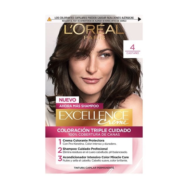 Kit Tintura Excellence Creme Triple Cuidado x 47 g Color 4 Castano #1