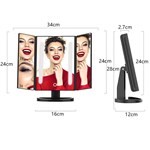 Beauty24 Espejo Triptico Para Maquillaje Con Luz Led Y Aumento #3