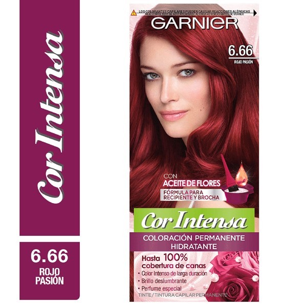 KIT TINTURA NUTRISSE COR INTENSA COLOR 6.66 ROJO PASIÓN 