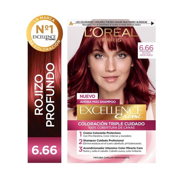 Excellence Kit Tintura Creme Color 6.66 Rojizo Profundo