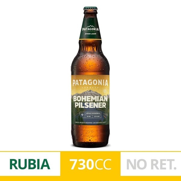 Cerveza Rubia Patagonia Bohemian Pilsener 730 Ml Botella Descartable