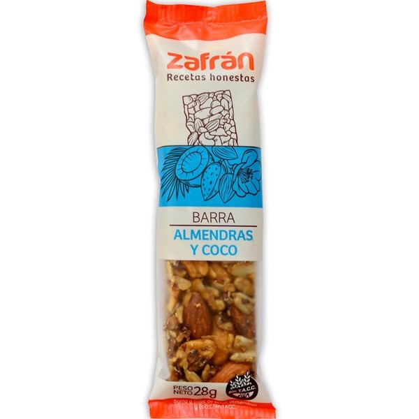 Barras de Cereal Zafrán Sabor Almendras Y Coco x 28 g