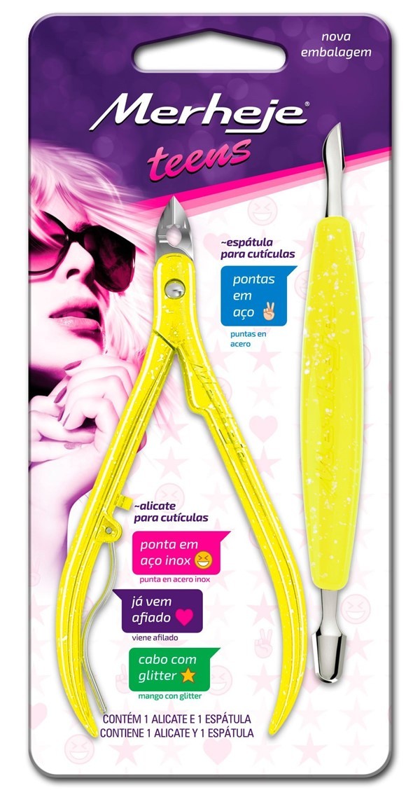 Merheje Teens Kit Alicate Para Cuticula + Espatula #1