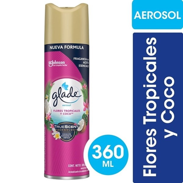 Desodorante De Ambientes Glade Aerosol Flores Tropicales Y Coco 360 Ml #1