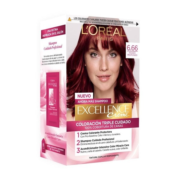 Excellence Kit Tintura Creme Color 6.66 Rojizo Profundo alt