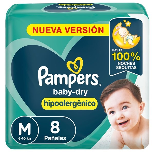 Pampers Pañales Baby Dry x 8 Unidades Talle m #1