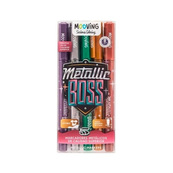 Mooving Marcadores Coloring Metallic Boss
