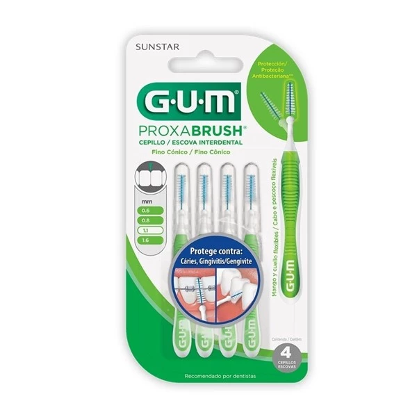 Cepillo Interdental Gum Proxabrush Fino Cónico x 4 Unidades alt