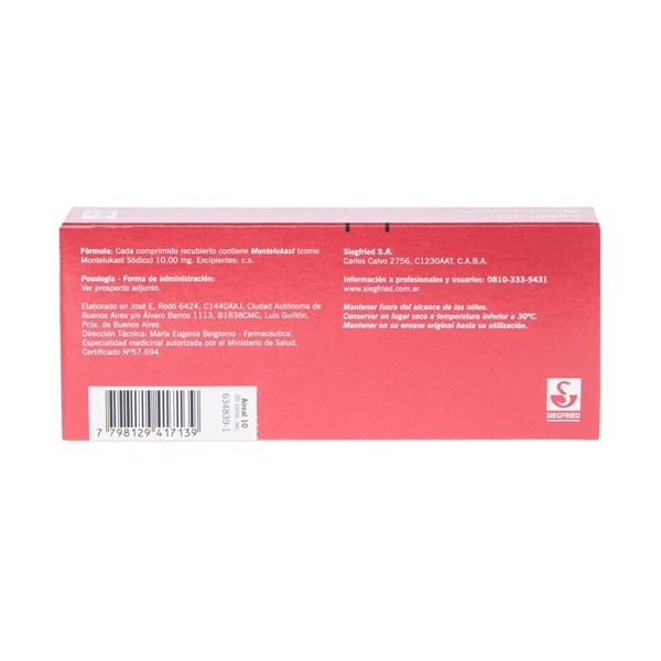 Siegfried Aireal 10 Mg Montelukast x 30 Comp Recubiertos #1