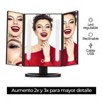 Beauty24 Espejo Triptico Para Maquillaje Con Luz Led Y Aumento #2