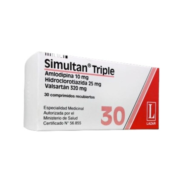 Lazar Simultan Triple Valsartán + Hidrocloroti. + Amlodip. 320 / 25 / 10 x 30 Comp Recubiertos #1