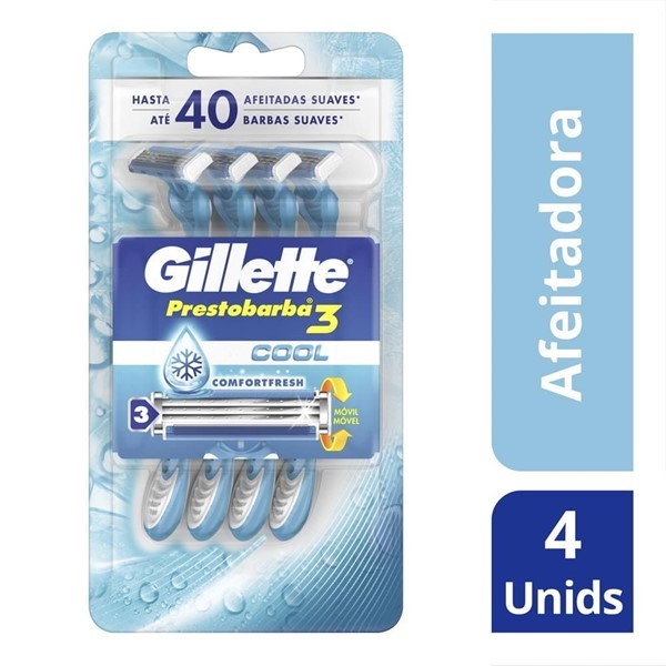 Máquinas Para Afeitar Gillette Prestobarba3 Cool 4 Un #1
