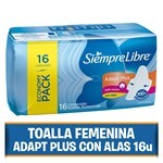 Toallitas Femeninas Adapt Plus Finas Con Alas (16 Unidades) #1