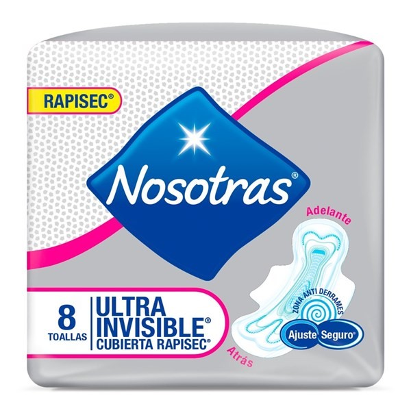 Nosotras Toallitas Higiénicas Rapisec Ultrainvisible X 8 U | Unico alt