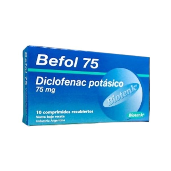 Biotenk Befol Diclofenac Potásico 75 Mg x 10 Comp Recubiertos #1
