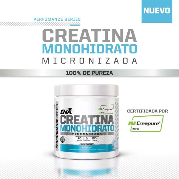 Ena Creatina Micronizada Creapure Sin Sabor 200 gr alt