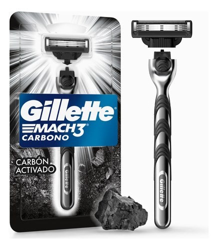 Máquina de Afeitar Gillette 3 mach Carbono Con Carbón Activado, 1 un #1