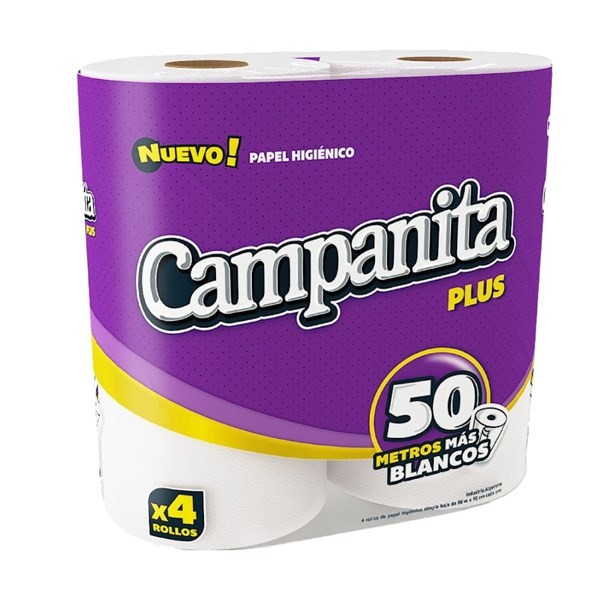 Papel Higiénico Campanita Soft 4 rollos 50 mts. #1