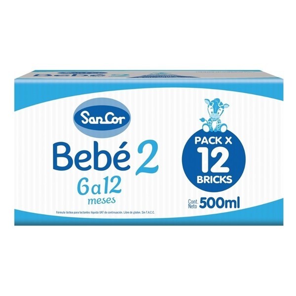 Leche Infantil Líquida Sancor Bebé 2 Sabor Original 6 a 12 meses x 500 ml x 12 un #1