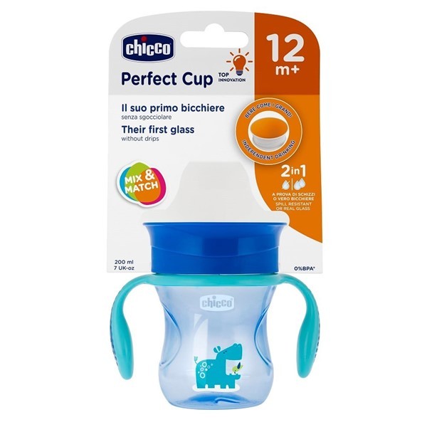 Chicco Vaso Perfect Cup Celeste 200 ml + 12 meses #1