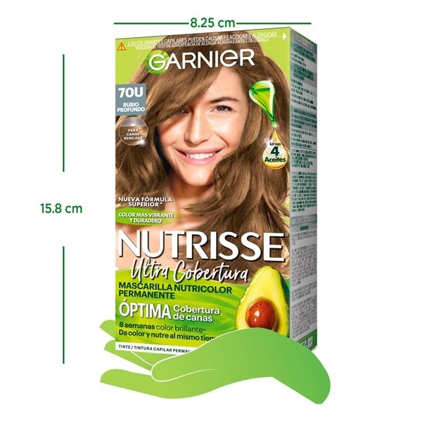 Nutrisse Kit de Coloración Permanente  ultra Cobertura Tono 70 Rubio Profundo Color alt