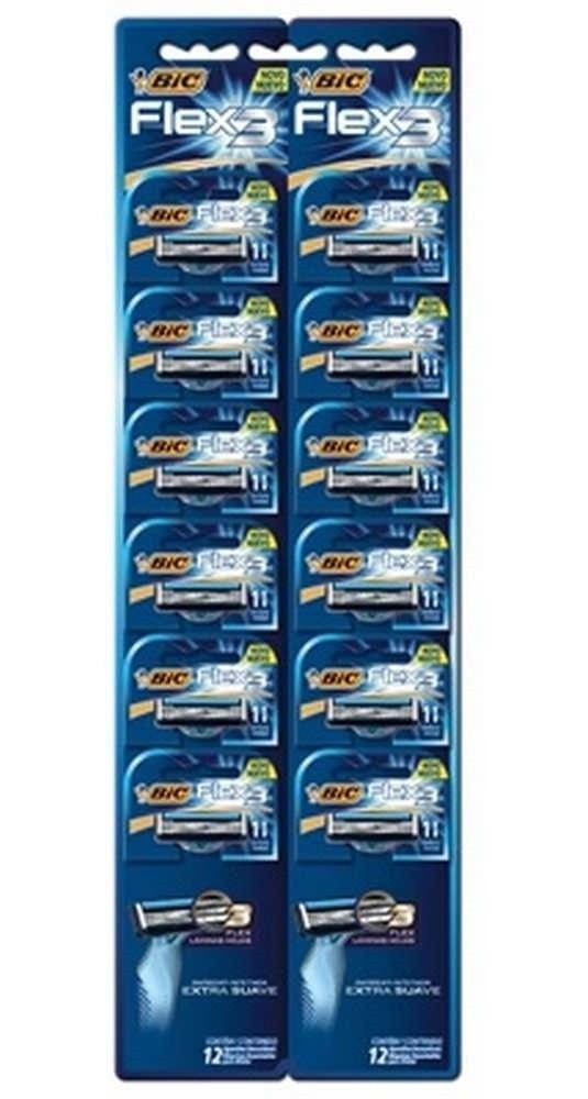 Bic 3 flex Maquina de Afeitar Descartables x 12 Unidades alt