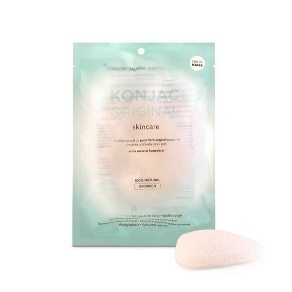 Konjac Esponja Facial Gota 100% Blanca alt