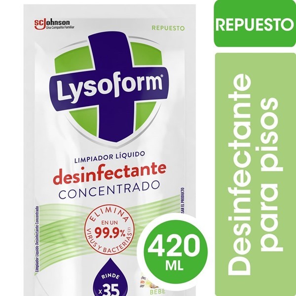 Limpiador Líquido Desinfectante Concentrado Para Pisos Lysoform Bebé Repuesto 420ml #1 Limpiador Líquido Desinfectante Concentrado Para Pisos Lysoform Bebé Repuesto 420ml #1