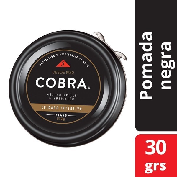 Pomada Cobra Para Calzado Negra Lata 30 G
