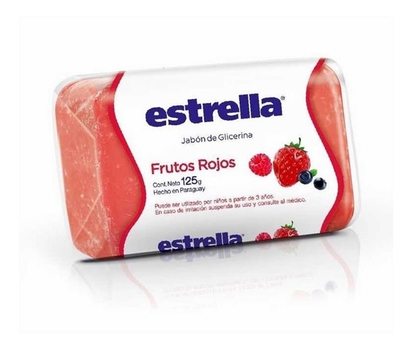 Estrella Jabon en Barra Glicerina Revital Frutos Rojos 125 gr