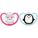 Set Nuk Chupete Space T2 Gato Y Pingüino x 2 un #2