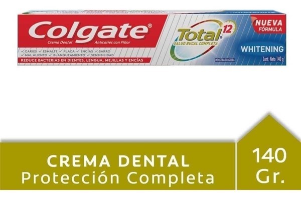 Crema Dental Colgate Total 12 professional Whitening x 140 gr