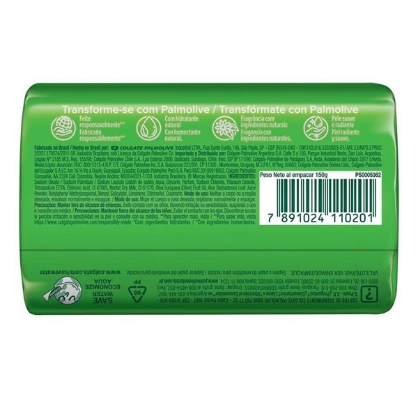 Jabón en Barra Palmolive Naturals Sensación Humectante Aloe & Oliva x 150 g alt