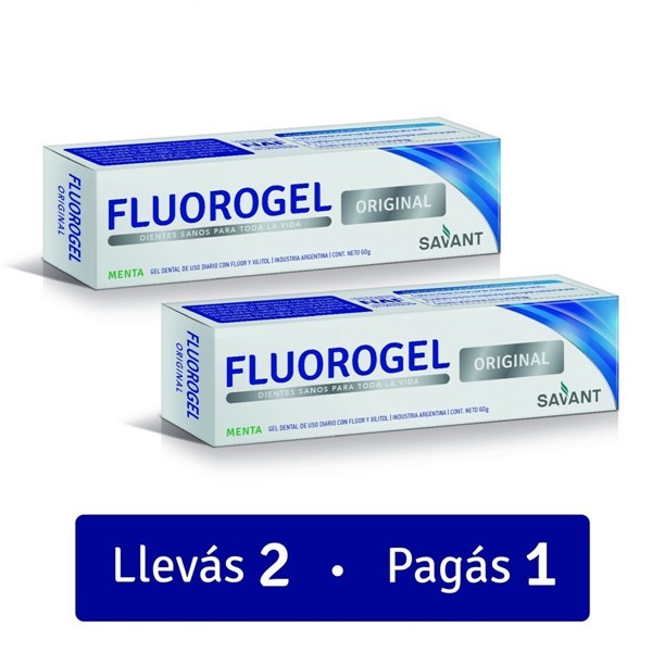 Fluorogel Gel Dental Con Fluor Original Menta 60 gr (Pack 2 Unidades)