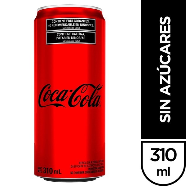 Gaseosa Coca Cola Sin Azúcares Lata 310 cc. #1