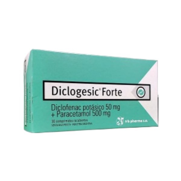 Trb-Pharma Diclogesic Forte Diclofenac Potásico + Paracetamol 50 / 500 Mg x 30 Comp #1