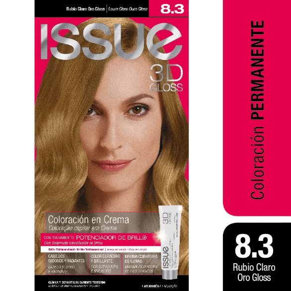 Issue Kit Coloración Permanente 3D Gloss N° 8.3 Rubio Claro Oro #1