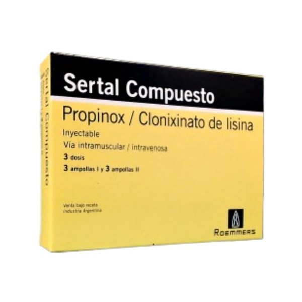 Roemmers Sertal Compuesto Propinox + Clonixinato de Lisina Inyectable x 3 Dosis #1