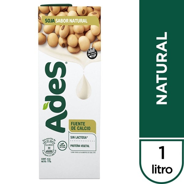 Bebida A Base De Soja Ades Natural 1 Lt #1