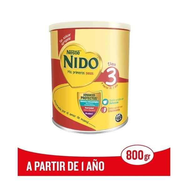 Nido Etapa 3 Defensa Leche a Partir de 1 Años Lata 800 gr #1