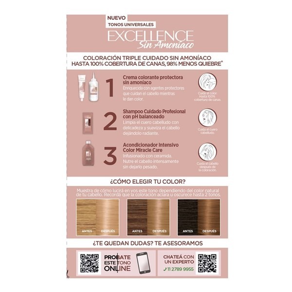 Excellence Tintura Sin Amoniaco Rubio 8U alt