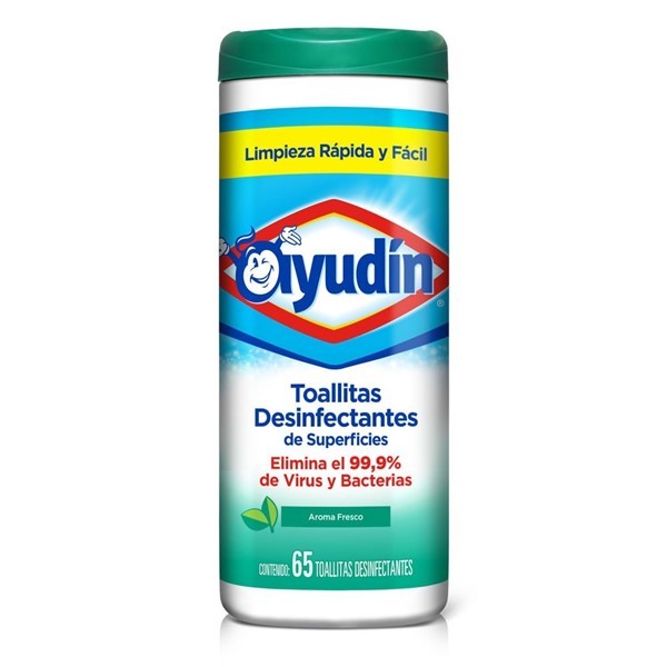 Toallitas Desinfectantes Ayudín Aroma Fresco Canister x 65 un alt