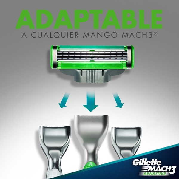 Gillette Maquina Para Afeitar 3 mach Sensitive Recargable